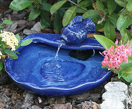 Solar Fountain with Fish Spout