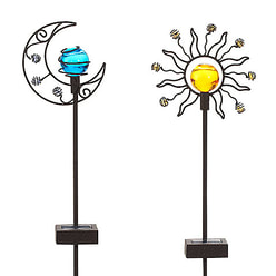 solar garden globes sun and moon